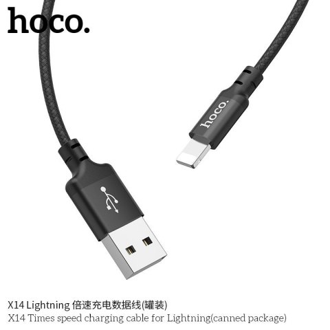 Kabel USB A do Lightning Hoco 1 m X14 czarny