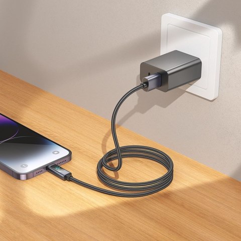 Kabel USB A do Lightning Hoco 2,4A z wyświetlaczem 1 m X112 czarny