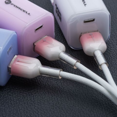 Kabel USB A do Micro USB Forcell F-Energy QC3.0 2,4A 18W Gradient 1 m C351 biały