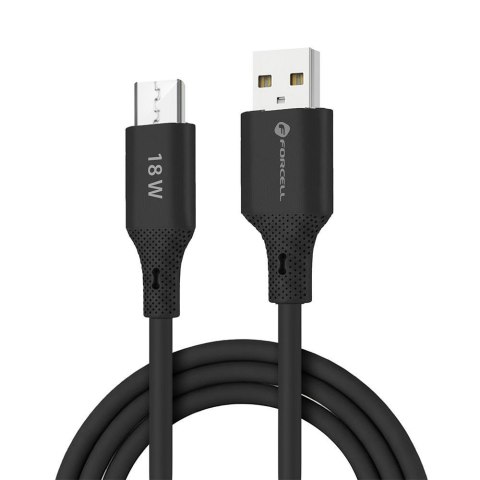 Kabel USB A do Micro USB Forcell F-Energy QC3.0 2,4A 18W Silicone 1 m C341 czarny