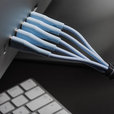 Kabel USB A do Micro USB Forcell F-Energy QC3.0 2,4A 18W Silicone 1 m C341 niebieski