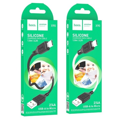 Kabel USB A do Micro USB Hoco 2,4A 1 m X90 biały