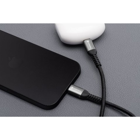 Kabel USB A do USB C Forcell F-Energy QC4.0 3A 66W Cafule 2 m C256 czarny