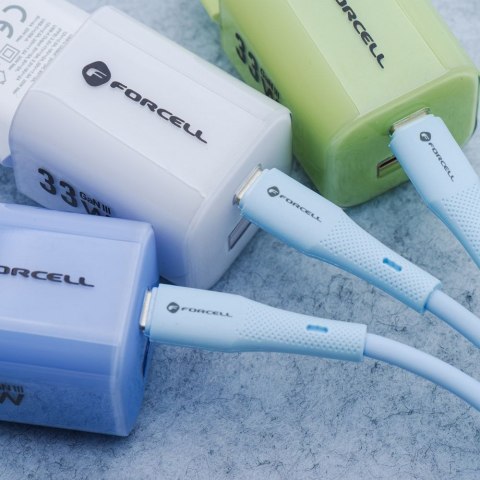 Kabel USB A do USB C Forcell F-Energy QC4.0 3A 66W Silicone 1 m C342 niebieski
