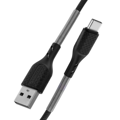Kabel USB A do USB C Forcell F-Energy QC4.0 5A 60W Carbon 1 m CB-02A czarny