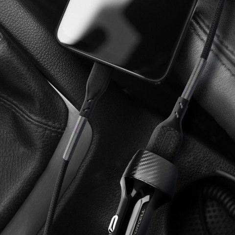 Kabel USB A do USB C Forcell F-Energy QC4.0 5A 60W Carbon 1 m CB-02A czarny
