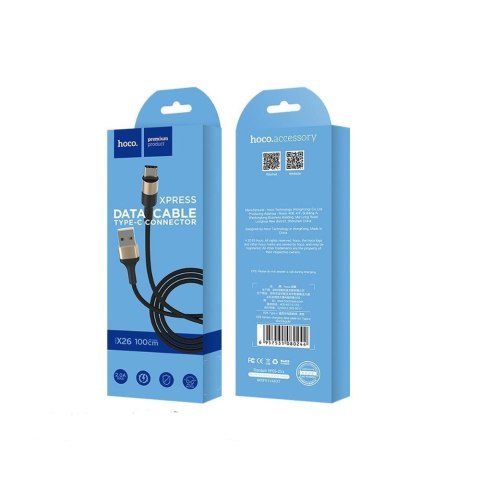 Kabel USB A do USB C Hoco 2A 1 m X26 czarno złoty