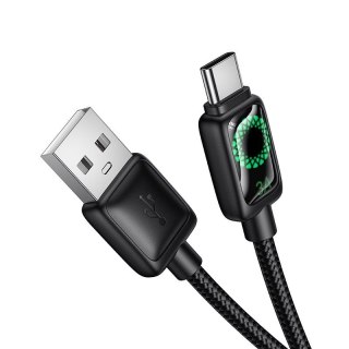 Kabel USB A do USB C Hoco 3A 1,2 m z LCD U146 czarny