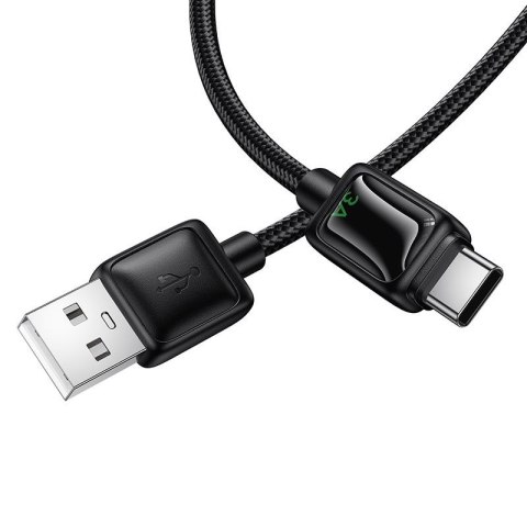 Kabel USB A do USB C Hoco 3A 1,2 m z LCD U146 czarny