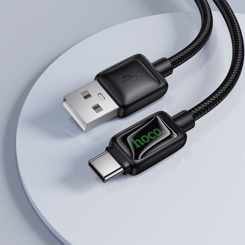 Kabel USB A do USB C Hoco 3A 1,2 m z LCD U146 czarny