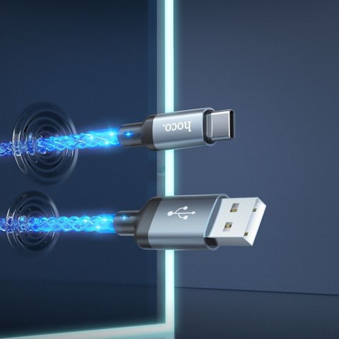 Kabel USB A do USB C Hoco 3A 1 m U112 szary