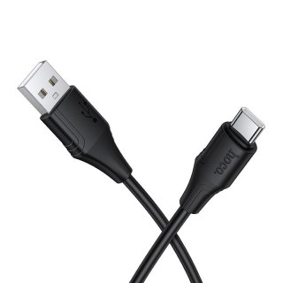 Kabel USB A do USB C Hoco 3A silikonowy 1 m X124 czarny