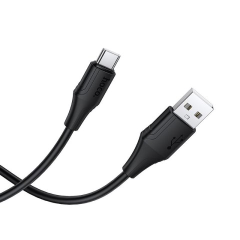 Kabel USB A do USB C Hoco 3A silikonowy 1 m X124 czarny