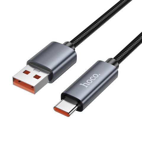 Kabel USB A do USB C Hoco 5A z wyświetlaczem 1 m X112 czarny