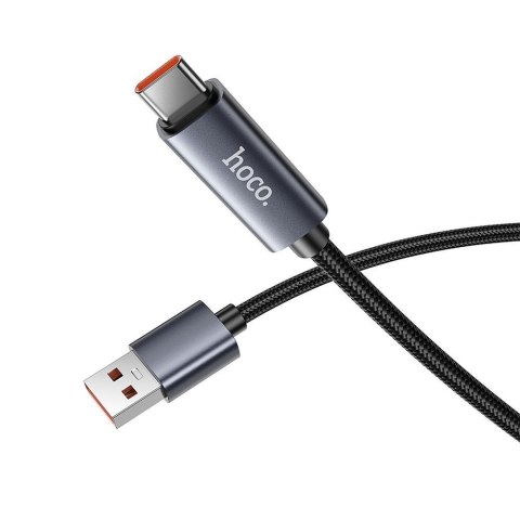 Kabel USB A do USB C Hoco 5A z wyświetlaczem 1 m X112 czarny