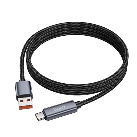 Kabel USB A do USB C Hoco 5A z wyświetlaczem 1 m X112 czarny