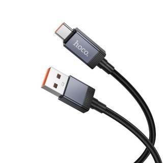 Kabel USB A do USB C Hoco 5A z wyświetlaczem 1 m X118 czarny