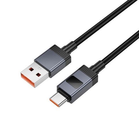 Kabel USB A do USB C Hoco 5A z wyświetlaczem 1 m X118 czarny