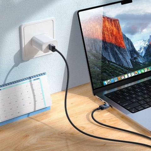 Kabel USB A do USB C Hoco 5A z wyświetlaczem 1 m X118 czarny