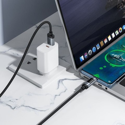 Kabel USB A do USB C Hoco PD 6A 100W 1,2m z wyświetlaczem U148 czarny
