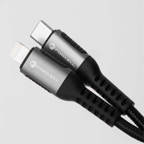 Kabel USB C do Lightning Forcell F-Energy PD 3A 27W Cafule 0,5 m C259 czarny