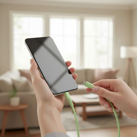 Kabel USB C do Lightning Forcell F-Energy PD 3A 27W Silicone 1 m C346 zielony