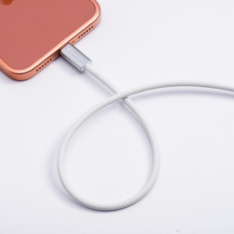 Kabel USB C do USB C Forcell F-Energy QC4.0 PD 3A 60W Cafule Flat 1,2 m CCFN23 biały
