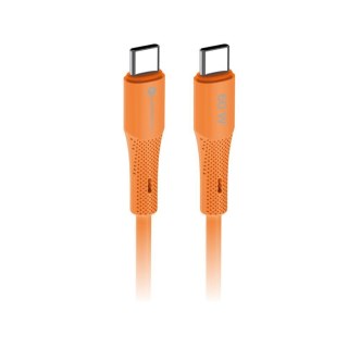 Kabel USB C do USB C Forcell F-Energy QC4.0 PD 3A 60W Silicone 1 m C344 pomarańczowy