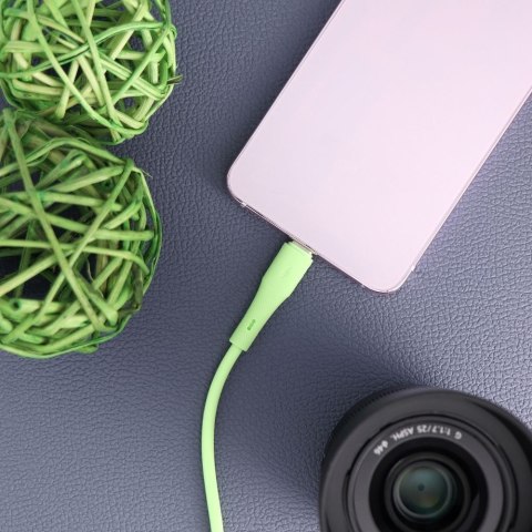 Kabel USB C do USB C Forcell F-Energy QC4.0 PD 3A 60W Silicone 1 m C344 zielony