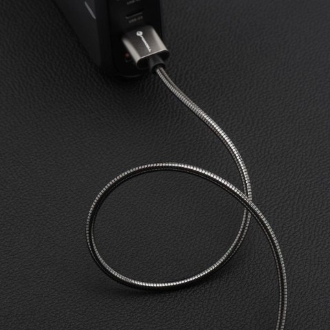 Kabel USB C do USB C Forcell F-Energy QC4.0 PD 3A 66W Metal 2 m C237 srebrny
