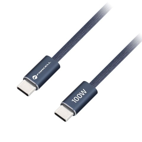 Kabel USB C do USB C Forcell F-Energy QC4.0 PD 5A 100W Cafule Color 1,2 m ACYH23 granatowy
