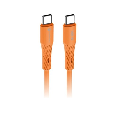 Kabel USB C do USB C Forcell F-Energy QC4.0 PD 5A 100W Silicone 1 m C347 pomarańczowy