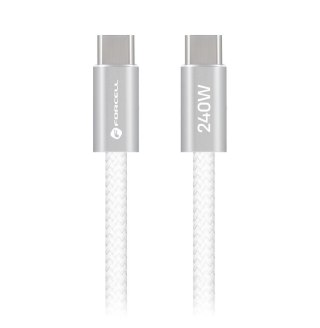 Kabel USB C do USB C Forcell F-Energy QC4.0 PD 5A 240W Cafule Color 2 m CBN1 biały