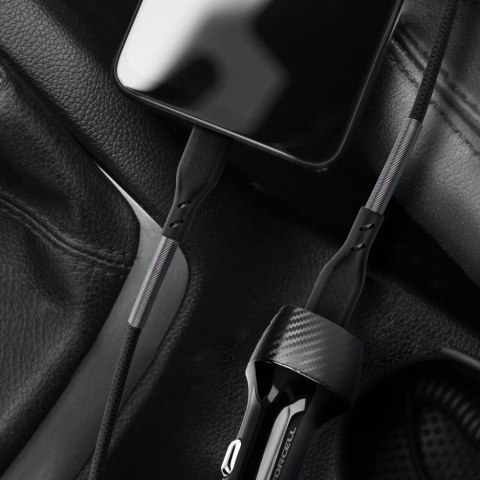 Kabel USB C do USB C Forcell F-Energy QC4.0 PD 5A 66W Carbon 1 m CB-02C czarny
