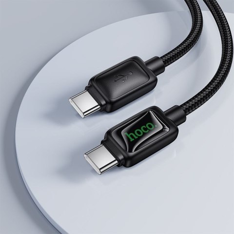 Kabel USB C do USB C Hoco 3A 60W 1,2 m z LCD U146 czarny