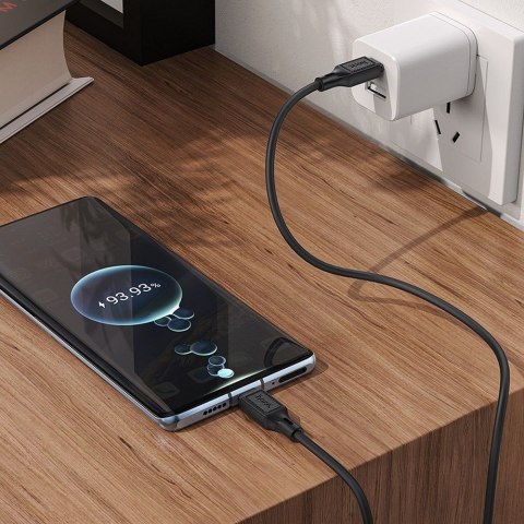 Kabel USB C do USB C Hoco 3A 60W 1 m X90 czarny