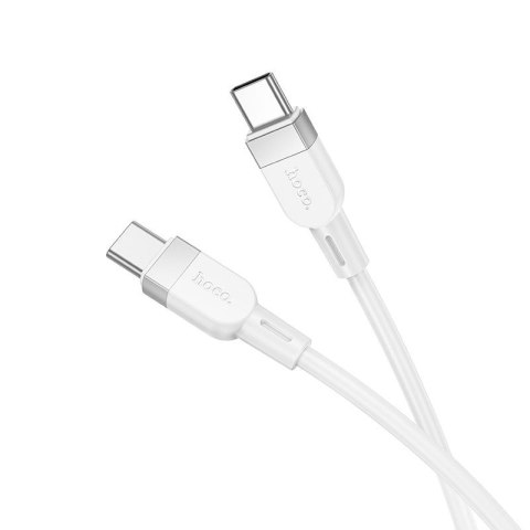 Kabel USB C do USB C Hoco 3A 60W Silikonowy 1 m X109 biały