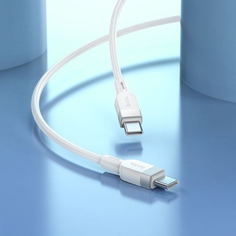 Kabel USB C do USB C Hoco 3A 60W Silikonowy 1 m X109 biały