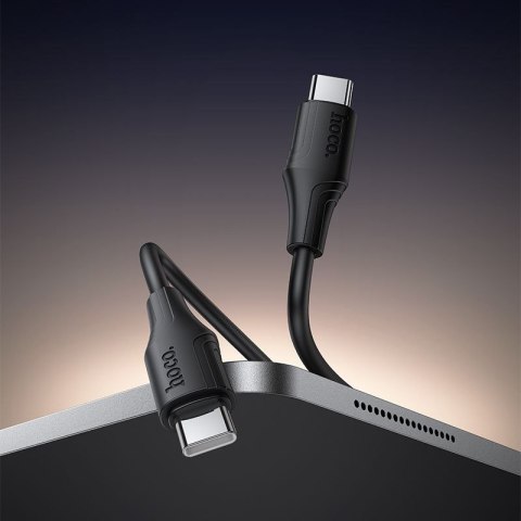 Kabel USB C do USB C Hoco 3A 60W Silikonowy 1 m X124 czarny