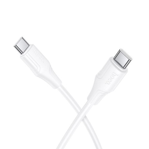 Kabel USB C do USB C Hoco 3A 60W silikonowy 1 m X124 biały