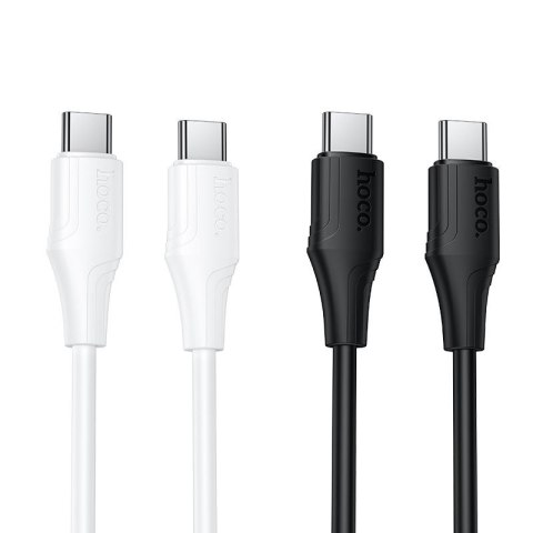 Kabel USB C do USB C Hoco 3A 60W silikonowy 1 m X124 biały