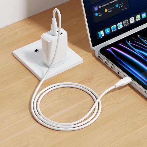 Kabel USB C do USB C Hoco 3A 60W silikonowy 1 m X124 biały