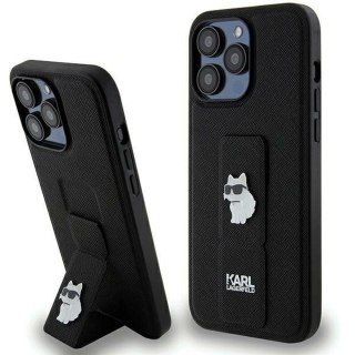 KARL LAGERFELD futerał do IPHONE 13 Pro Max KLHCP13XGSACHPK (Gripstand Saffiano choupette PIN) czarny