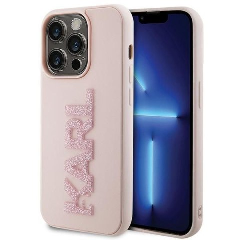KARL LAGERFELD futerał do IPHONE 15 Pro KLHCP15L3DMBKCP (3D Logo Glitter) różowy