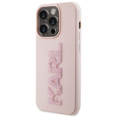 KARL LAGERFELD futerał do IPHONE 15 Pro KLHCP15L3DMBKCP (3D Logo Glitter) różowy