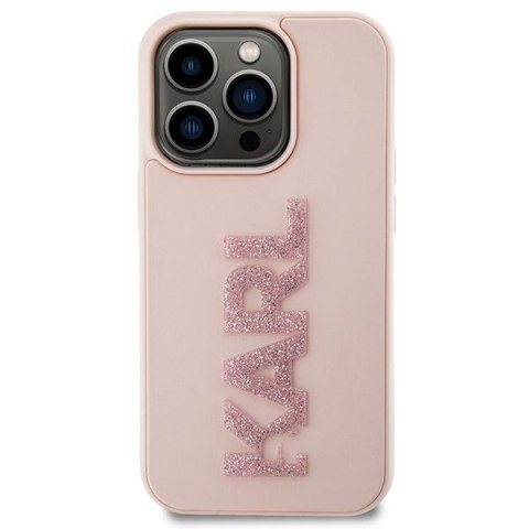 KARL LAGERFELD futerał do IPHONE 15 Pro KLHCP15L3DMBKCP (3D Logo Glitter) różowy