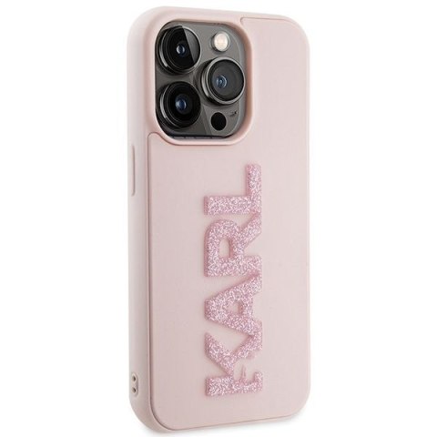 KARL LAGERFELD futerał do IPHONE 15 Pro KLHCP15L3DMBKCP (3D Logo Glitter) różowy