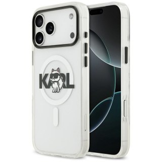 KARL LAGERFELD futerał do IPHONE 17 Pro kompatybilny z MagSafe KLHMP17LHGCHGKBT (IML Choupette Sketch Logo) transparentny