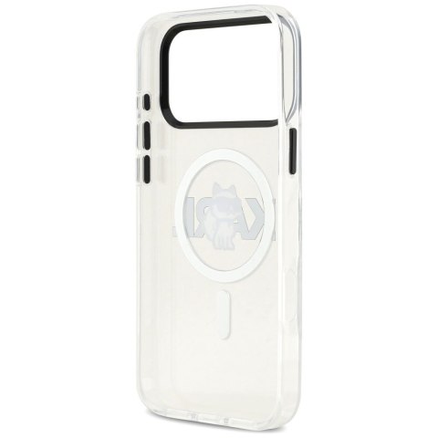 KARL LAGERFELD futerał do IPHONE 17 Pro kompatybilny z MagSafe KLHMP17LHGCHGKBT (IML Choupette Sketch Logo) transparentny