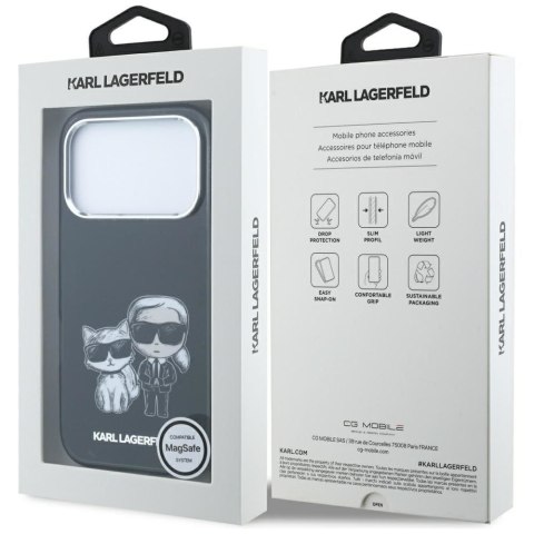 KARL LAGERFELD futerał do IPHONE 18 Pro /17 Pro kompatybilny z MagSafe (Bodies Sketch) czarny